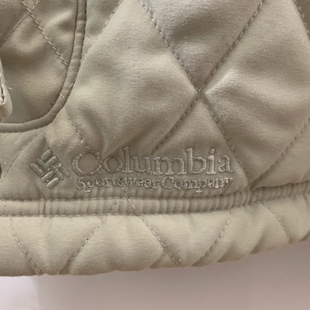 Small Columbia Quilted Zip Up Tan Winter Snow Coat - Picture 5 of 8